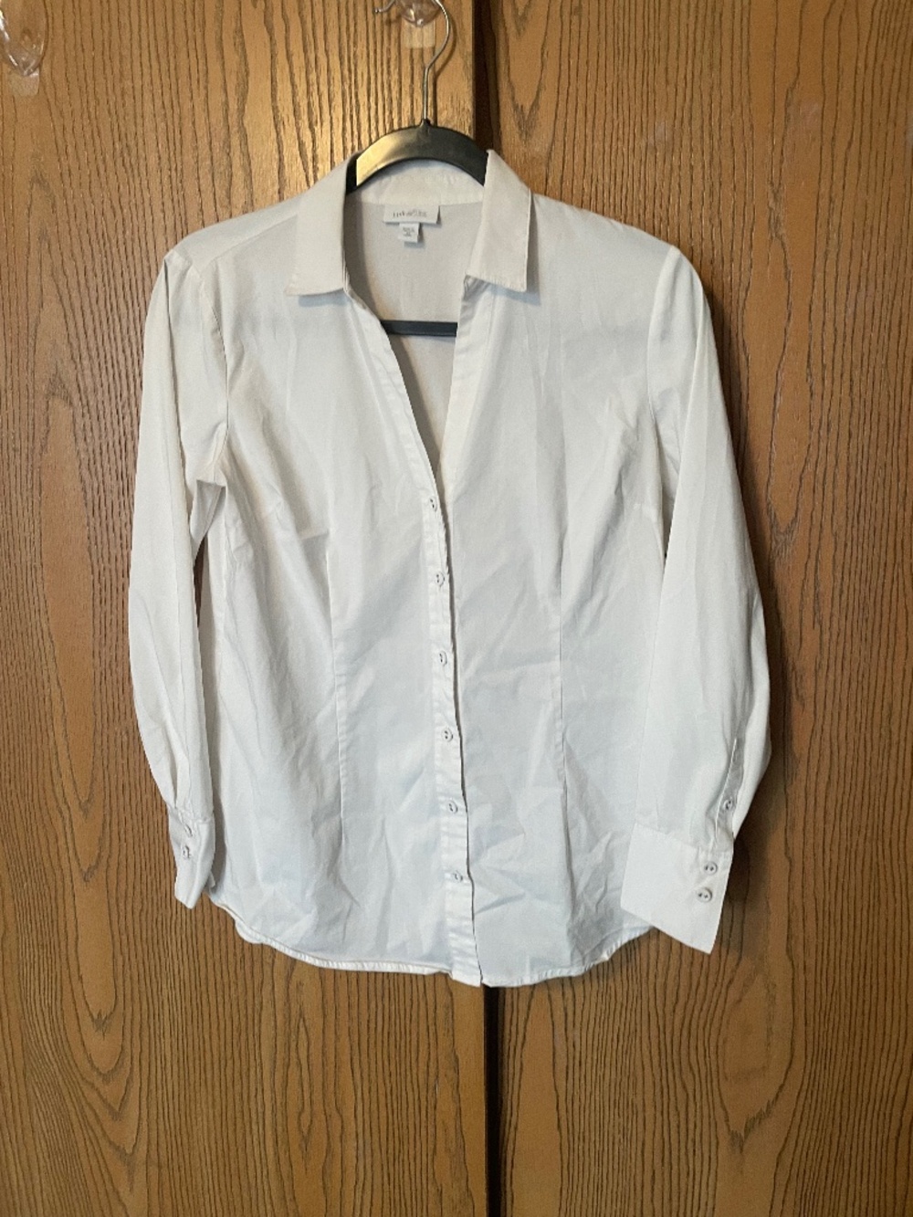 J. JILL IVORY WHITE BUTTON FRONT TUNIC TOP SHIRT WHITE COLLECTION XS PETITE